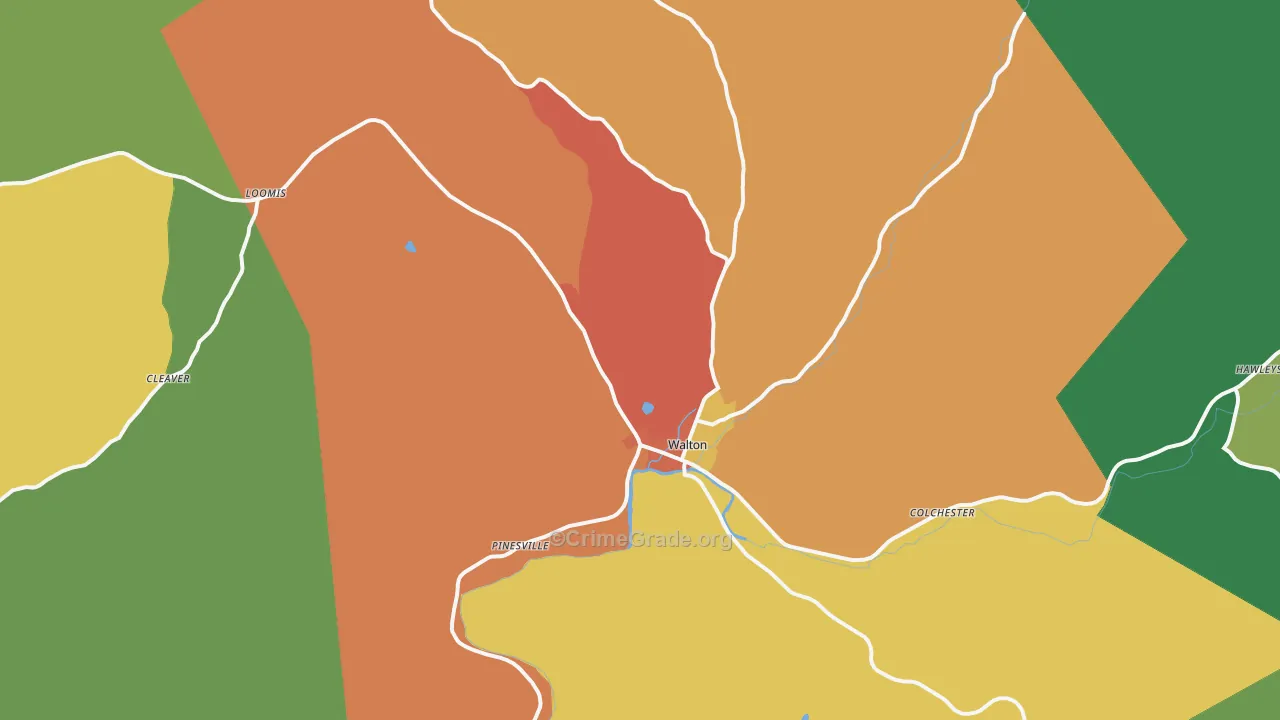 Walton, NY Map of Assault Rates