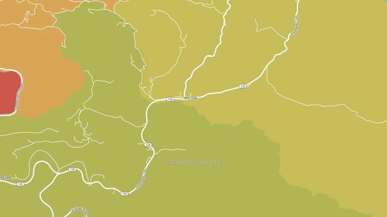 Walton, OR Map of Assault Rates
