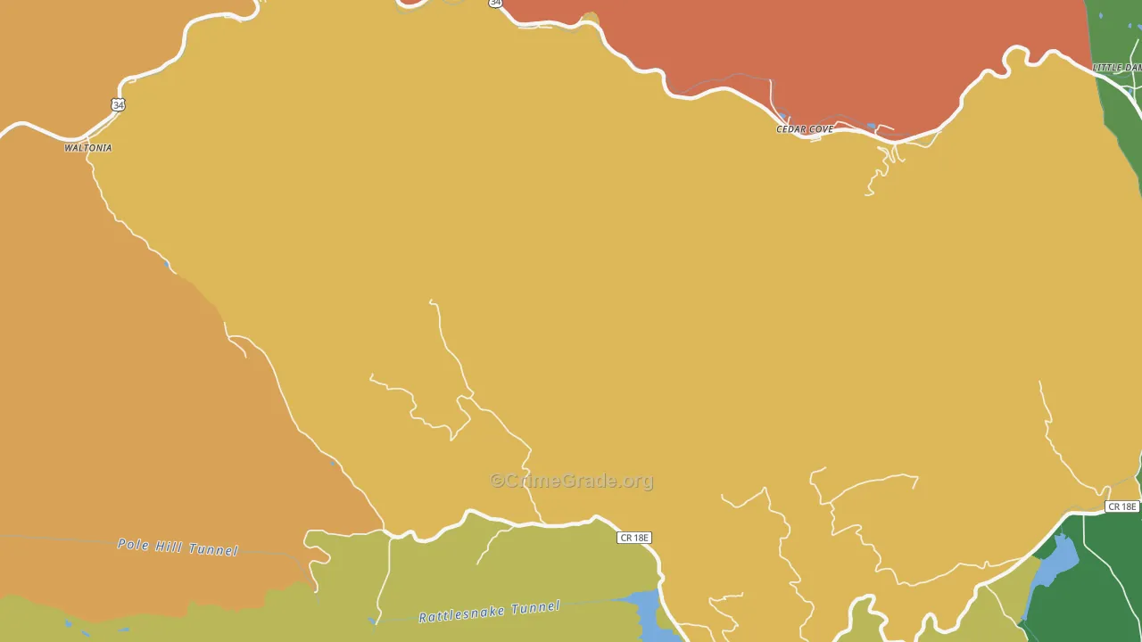 Waltonia, CO Map of Assault Rates