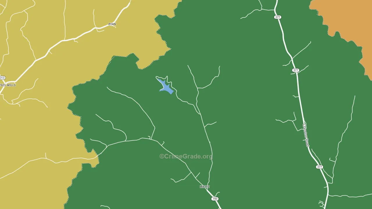Waltz, KY Map of Assault Rates