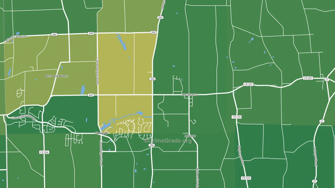 Walworth, NY Map of Assault Rates