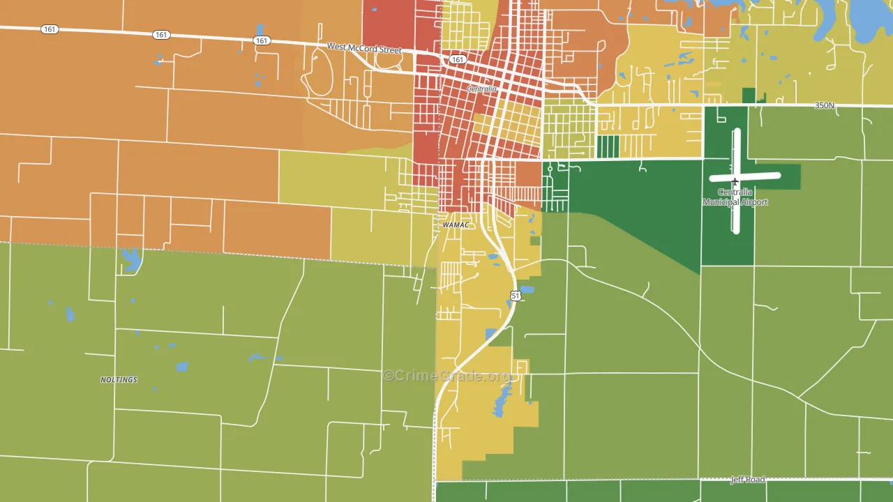 Wamac, IL Map of Assault Rates