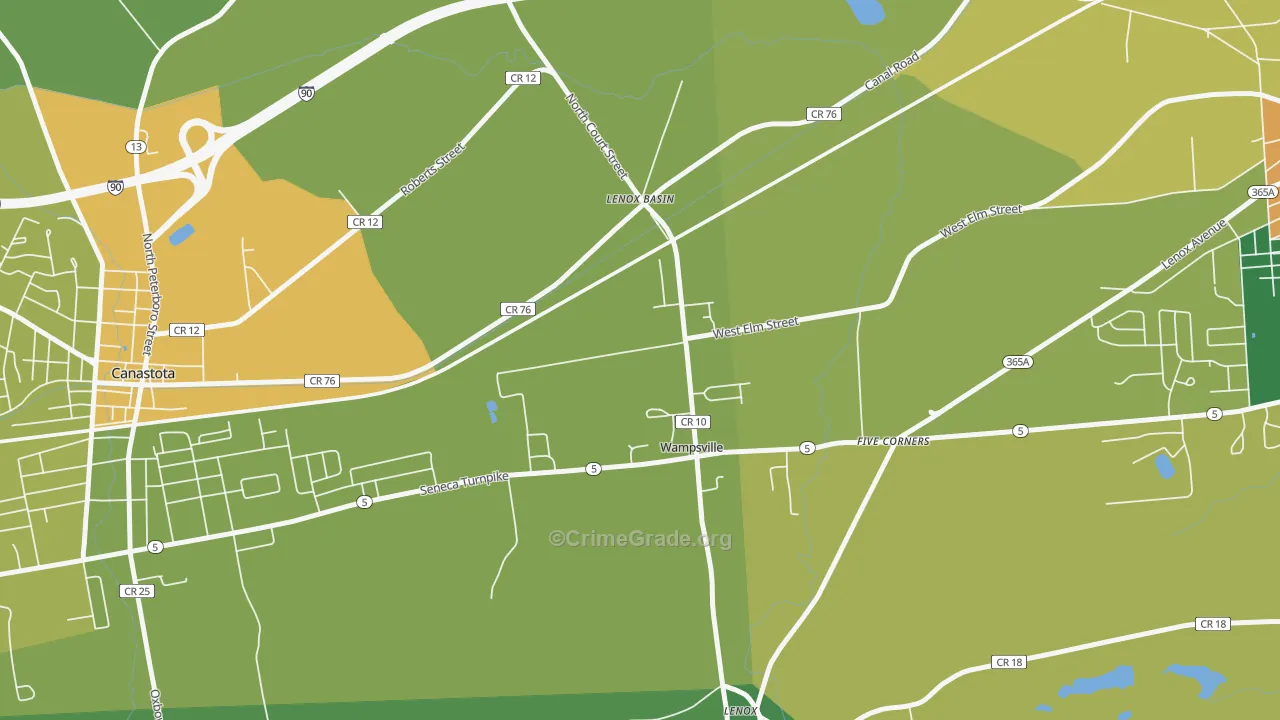 Wampsville, NY Map of Assault Rates