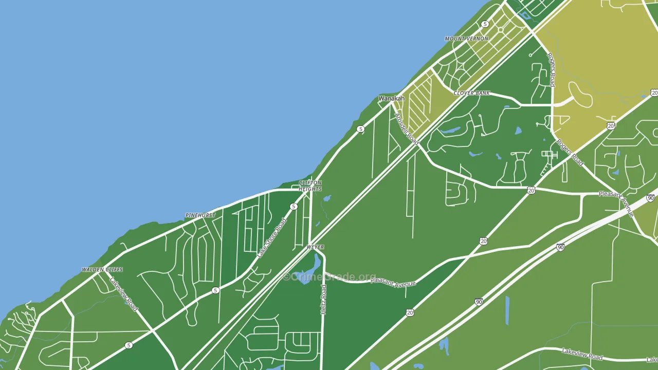 Wanakah, NY Map of Assault Rates