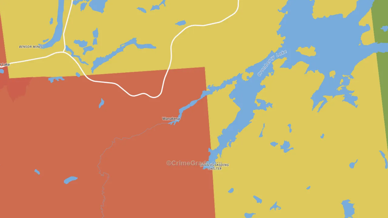 Wanakena, NY Map of Assault Rates