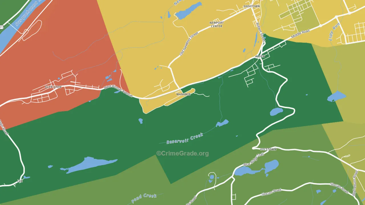 Wanamie, PA Map of Assault Rates