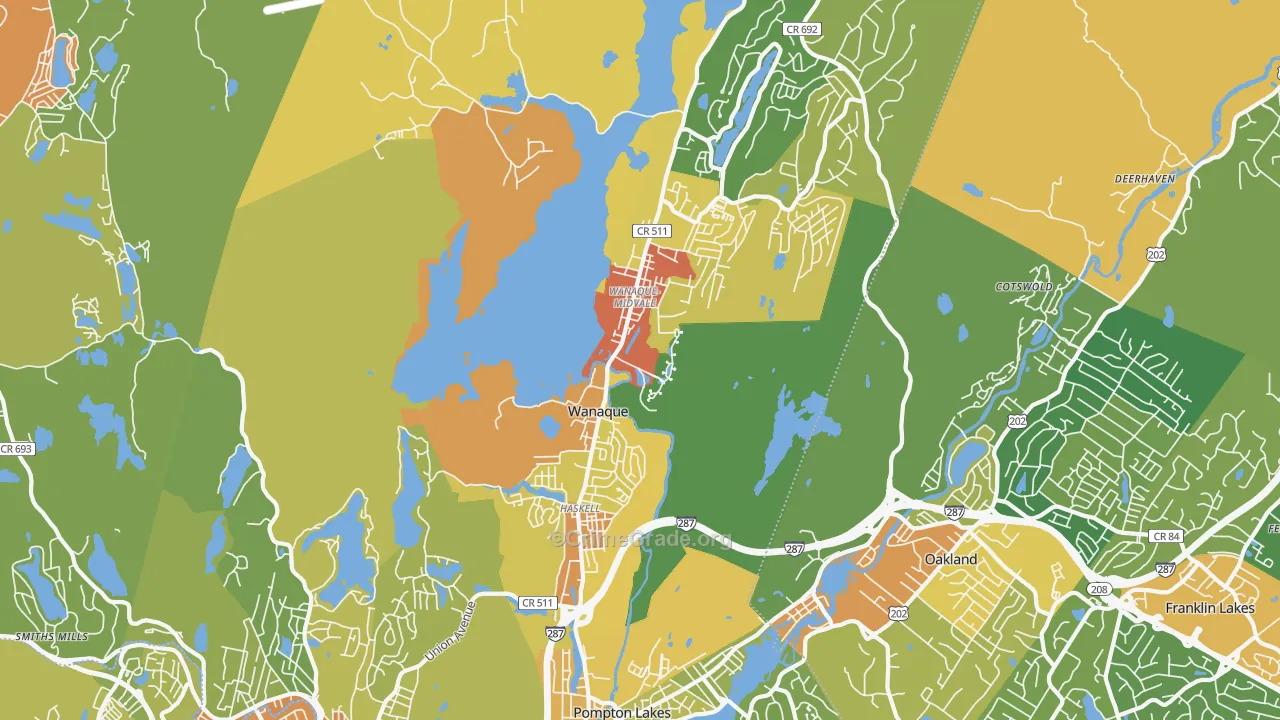 Wanaque, NJ Map of Assault Rates