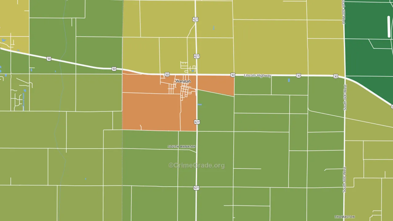 Wanatah, IN Map of Assault Rates