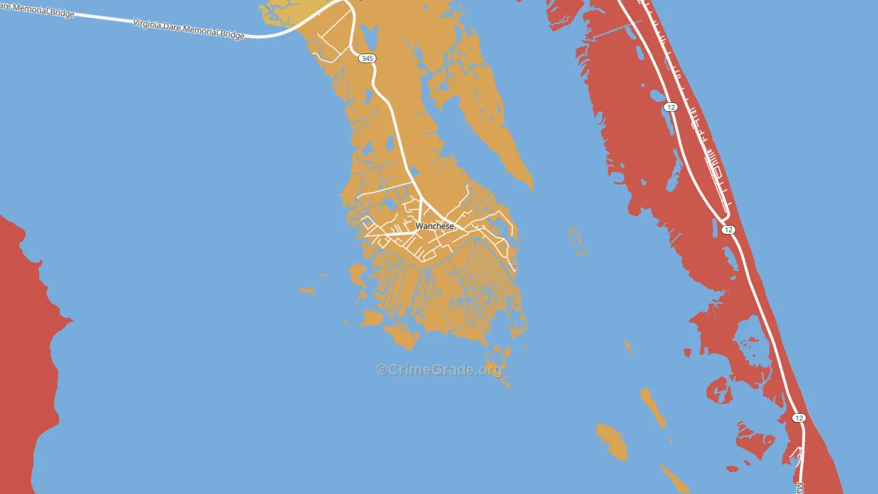 Wanchese, NC Map of Assault Rates