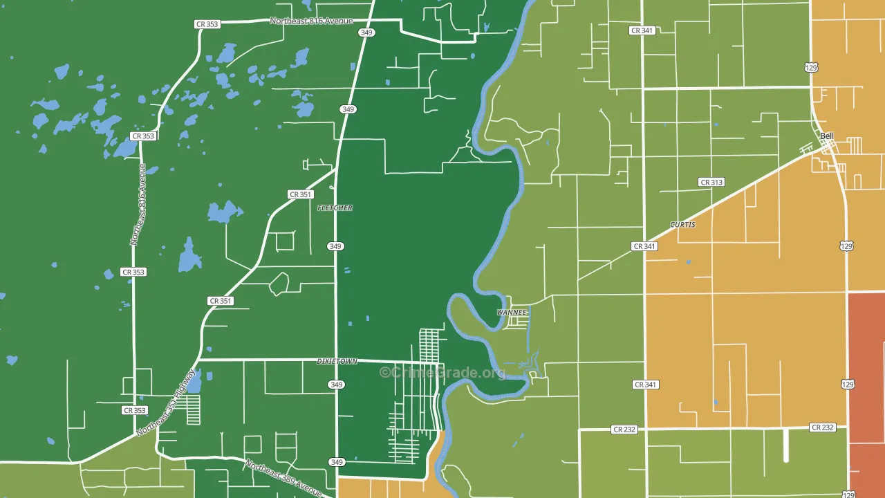 Wannee, FL Map of Assault Rates