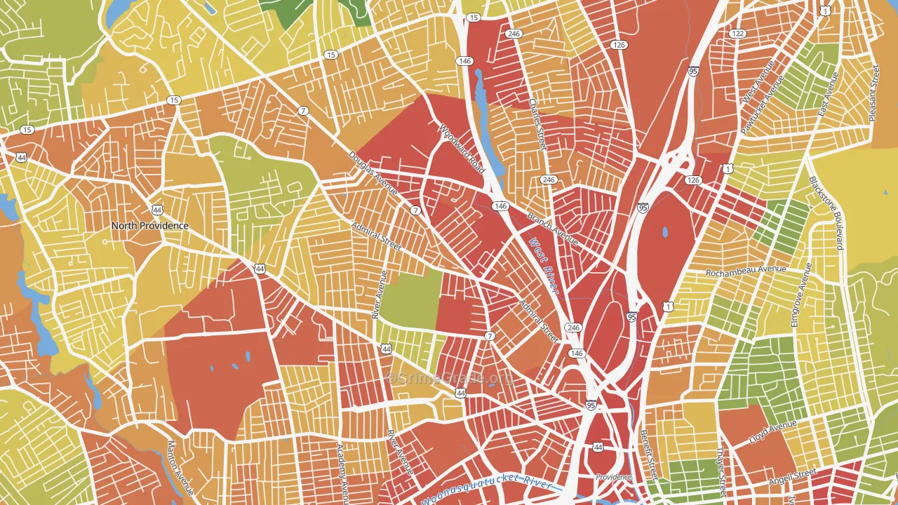 Wanskuck, Providence, RI Map of Assault Rates