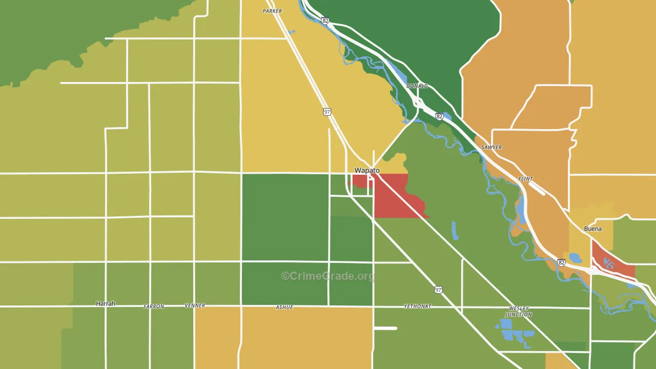 Wapato, WA Map of Assault Rates