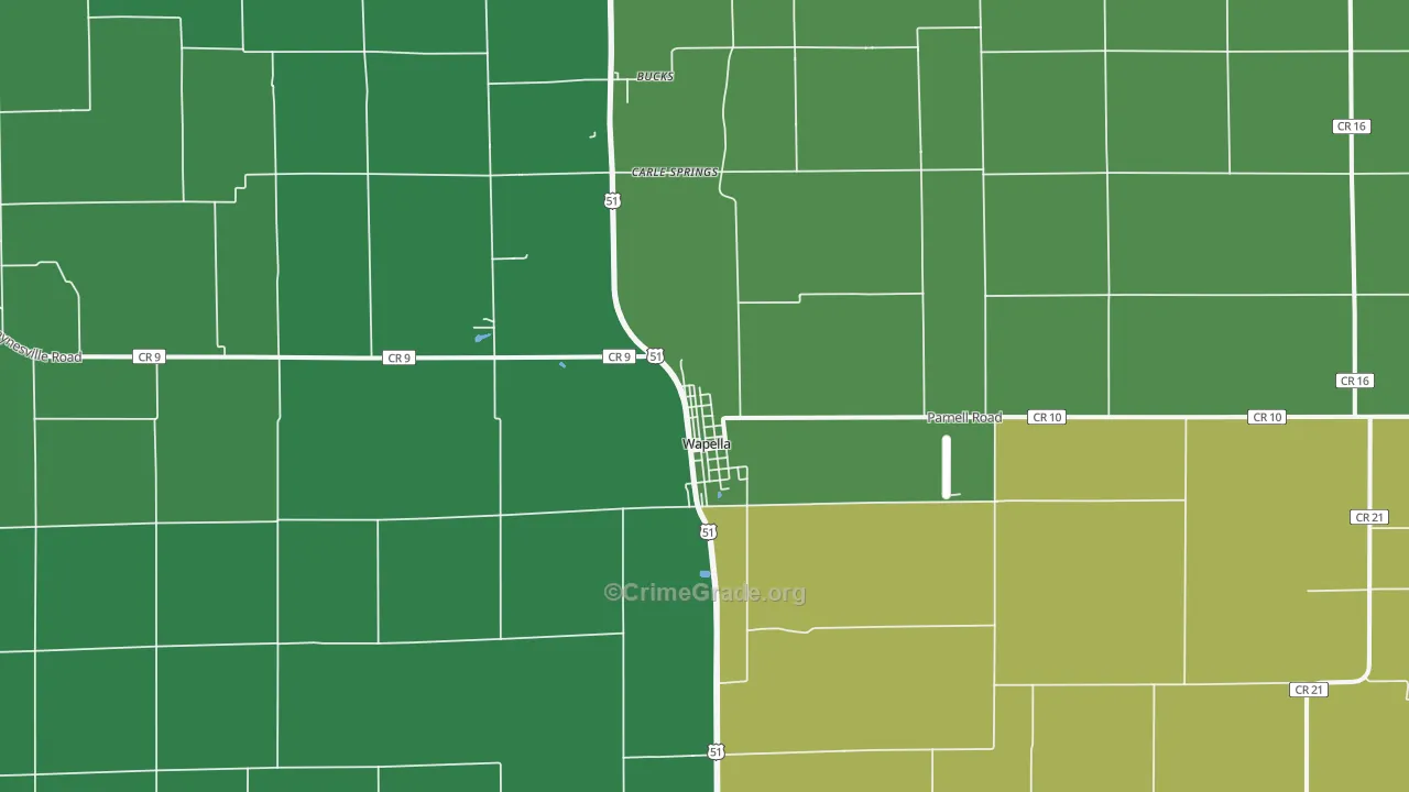 Wapella, IL Map of Assault Rates