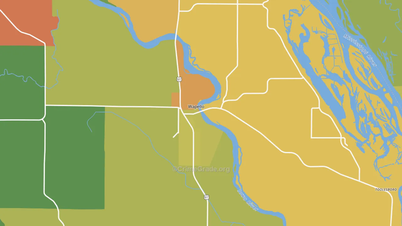 Wapello, IA Map of Assault Rates