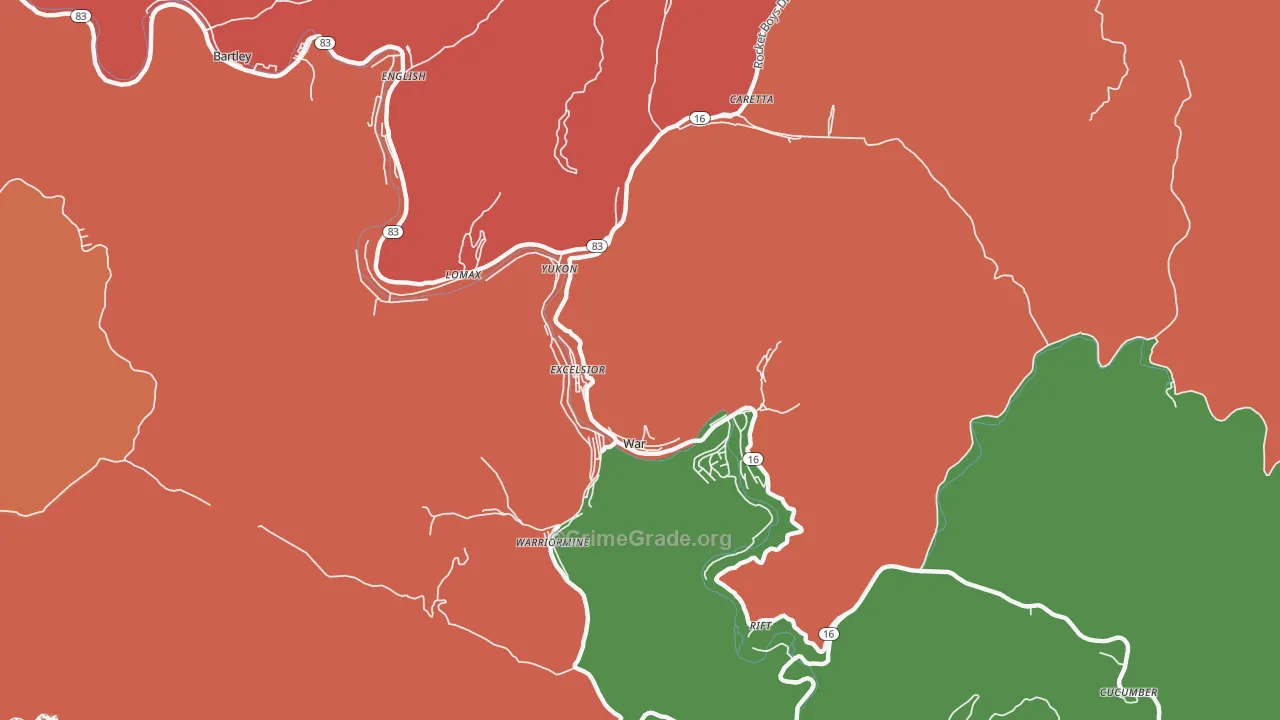 War, WV Map of Assault Rates