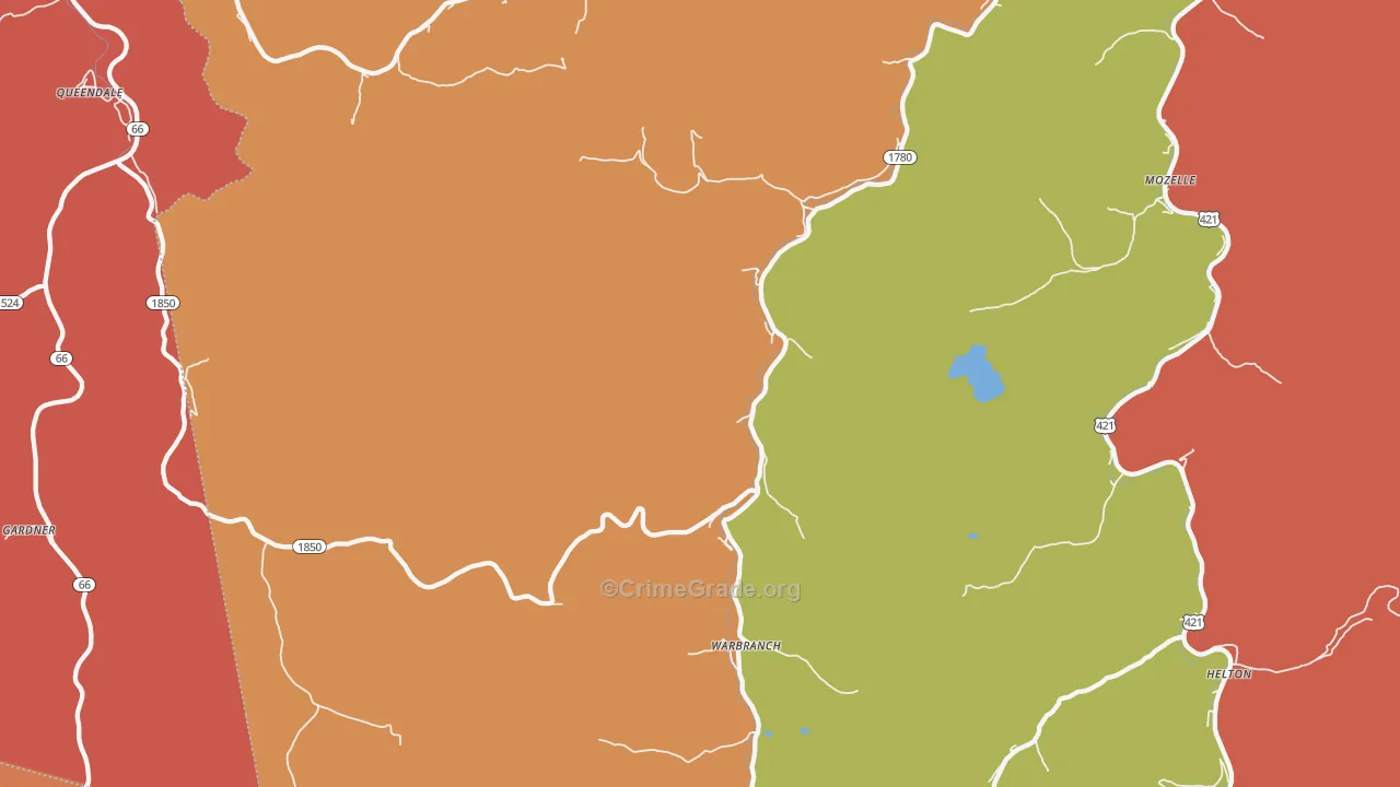 Warbranch, KY Map of Assault Rates