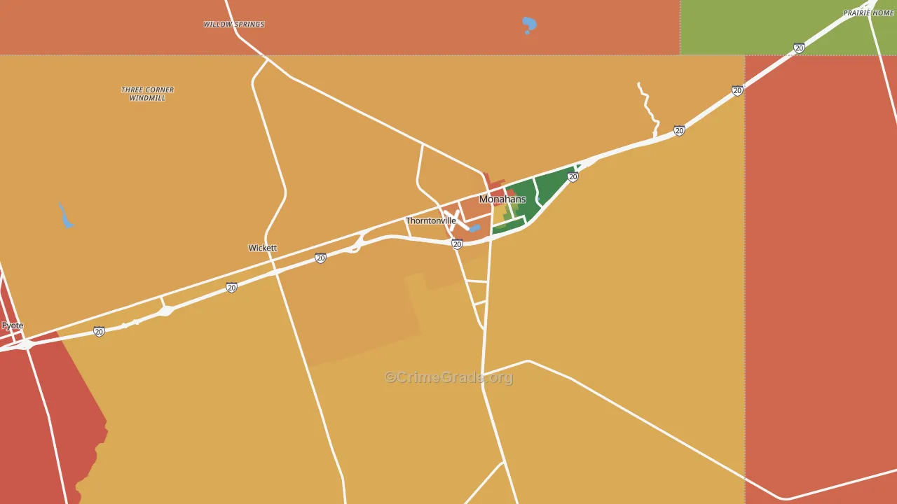 Ward County, TX Map of Assault Rates