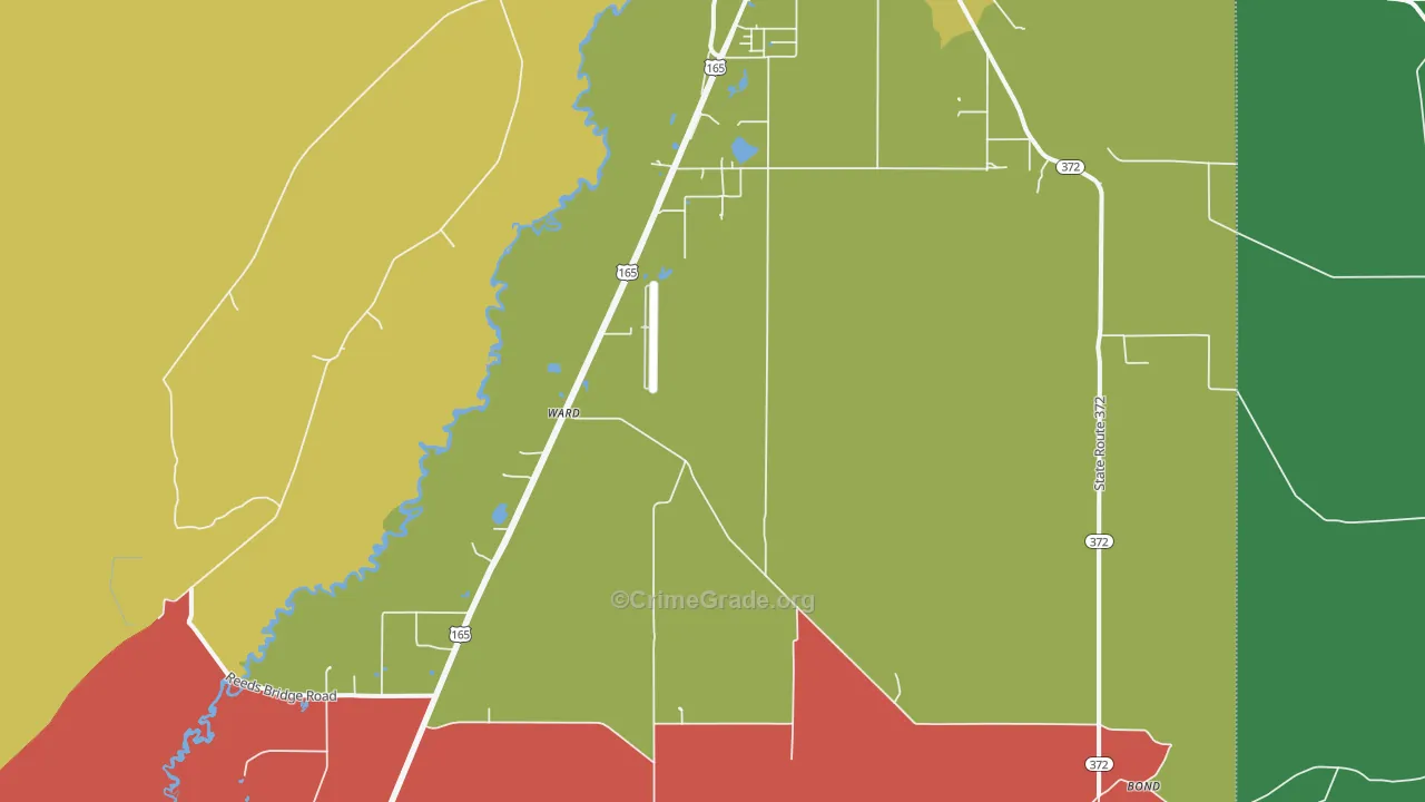 Ward, LA Map of Assault Rates
