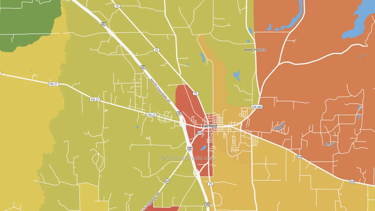Ward Prairie, TX Map of Assault Rates