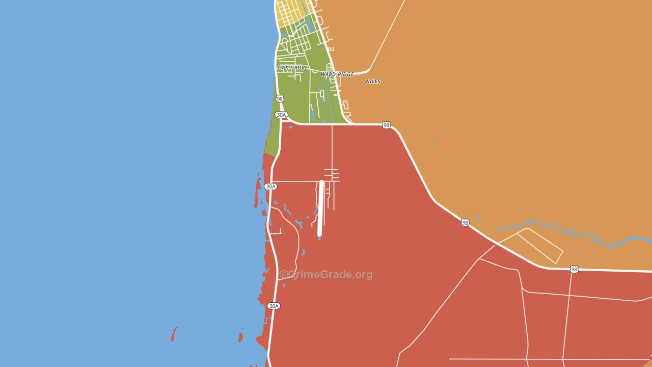 Ward Ridge, FL Map of Assault Rates