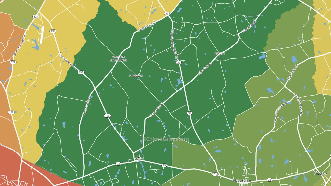 Ward, SC Map of Assault Rates