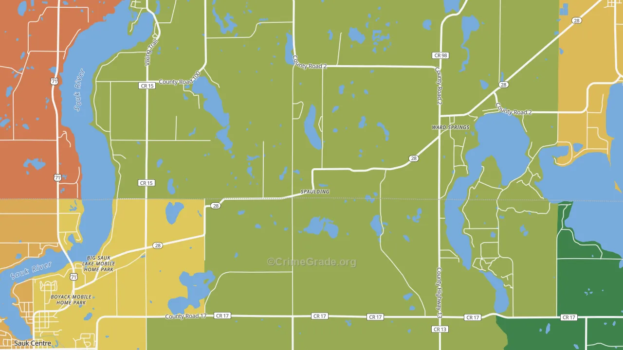 Ward Springs, MN Map of Assault Rates