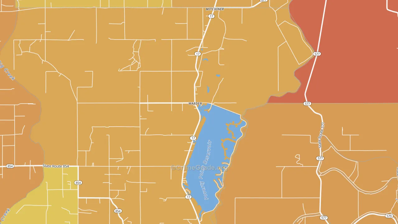 Warden, LA Map of Assault Rates