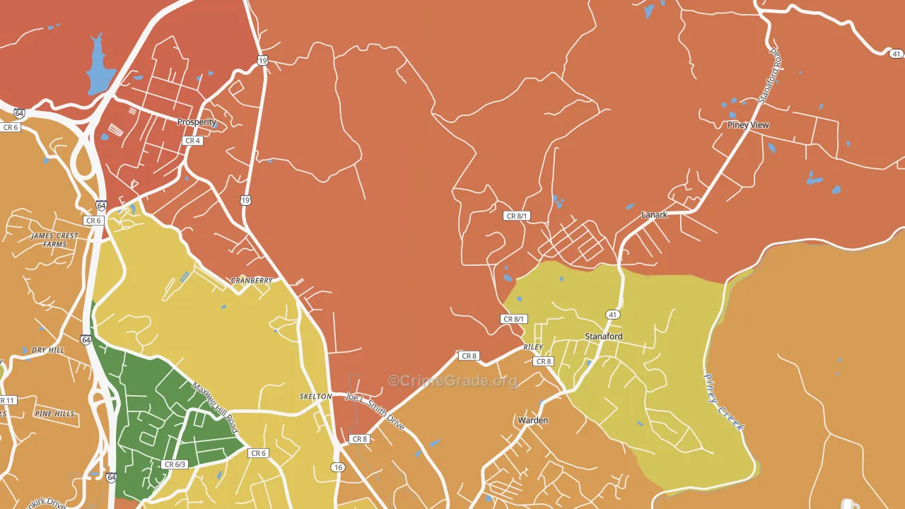 Warden, WV Map of Assault Rates
