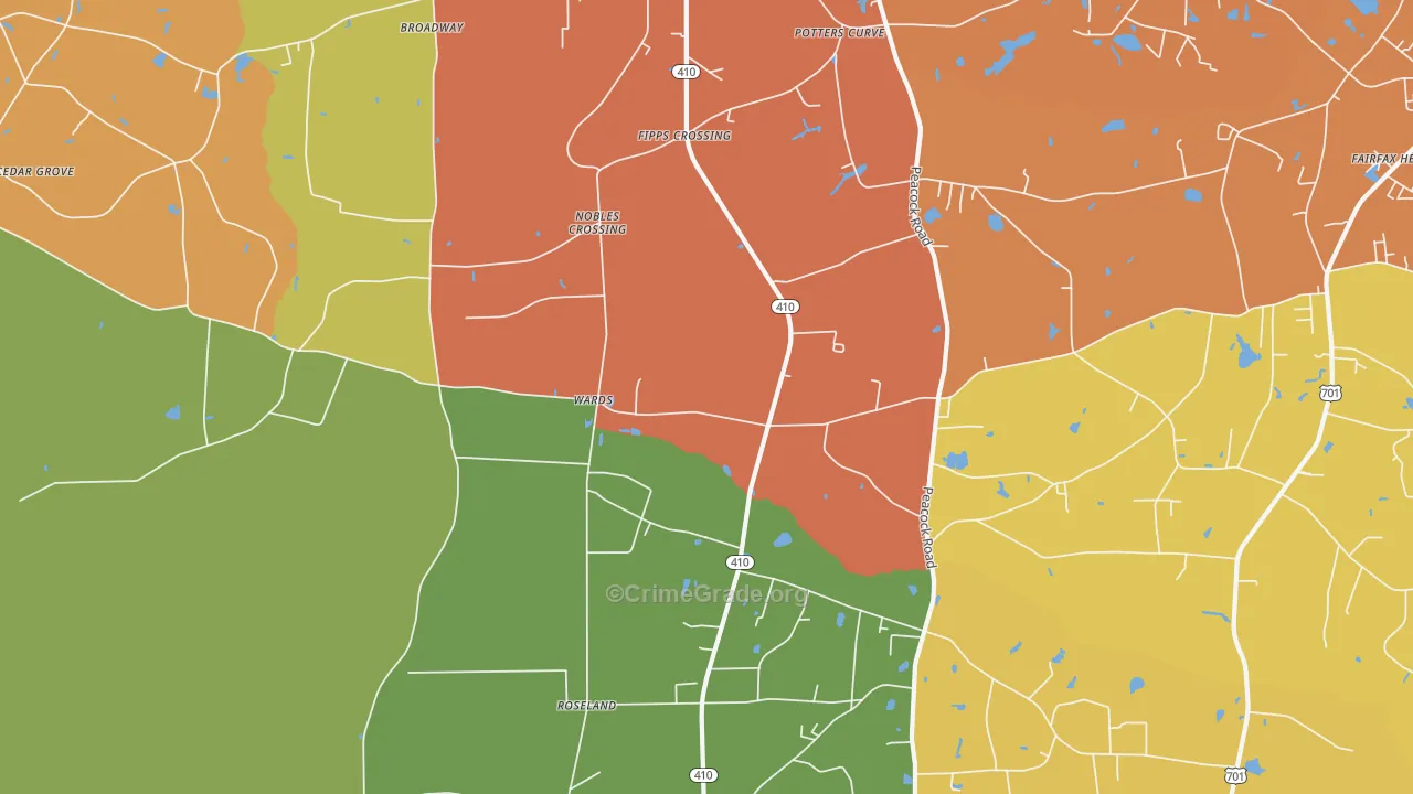 Wards, NC Map of Assault Rates