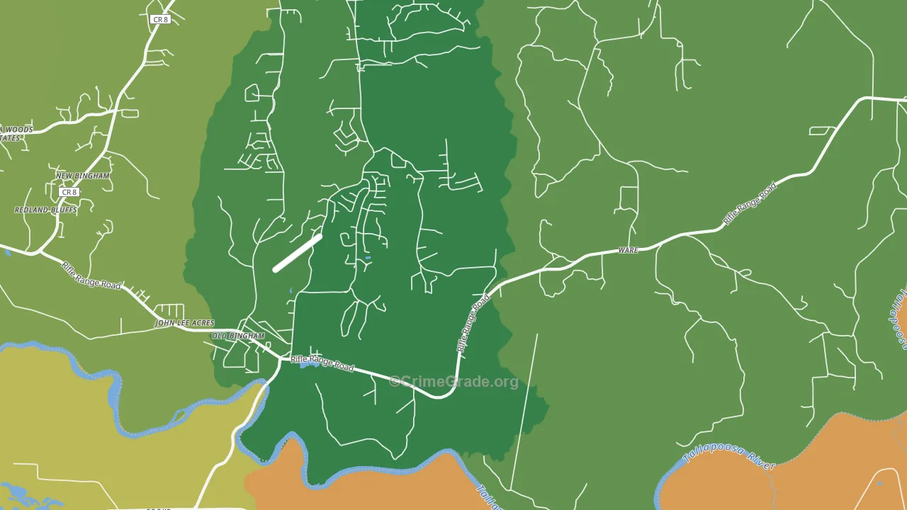 Ware, AL Map of Assault Rates