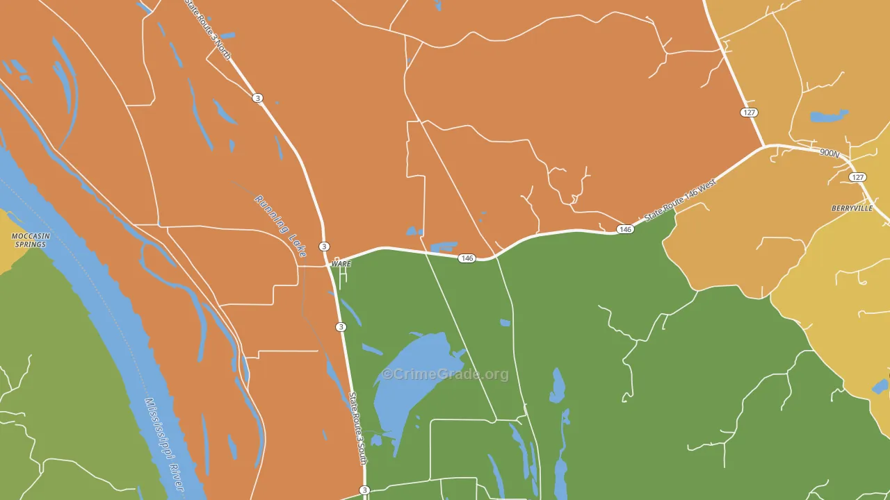 Ware, IL Map of Assault Rates