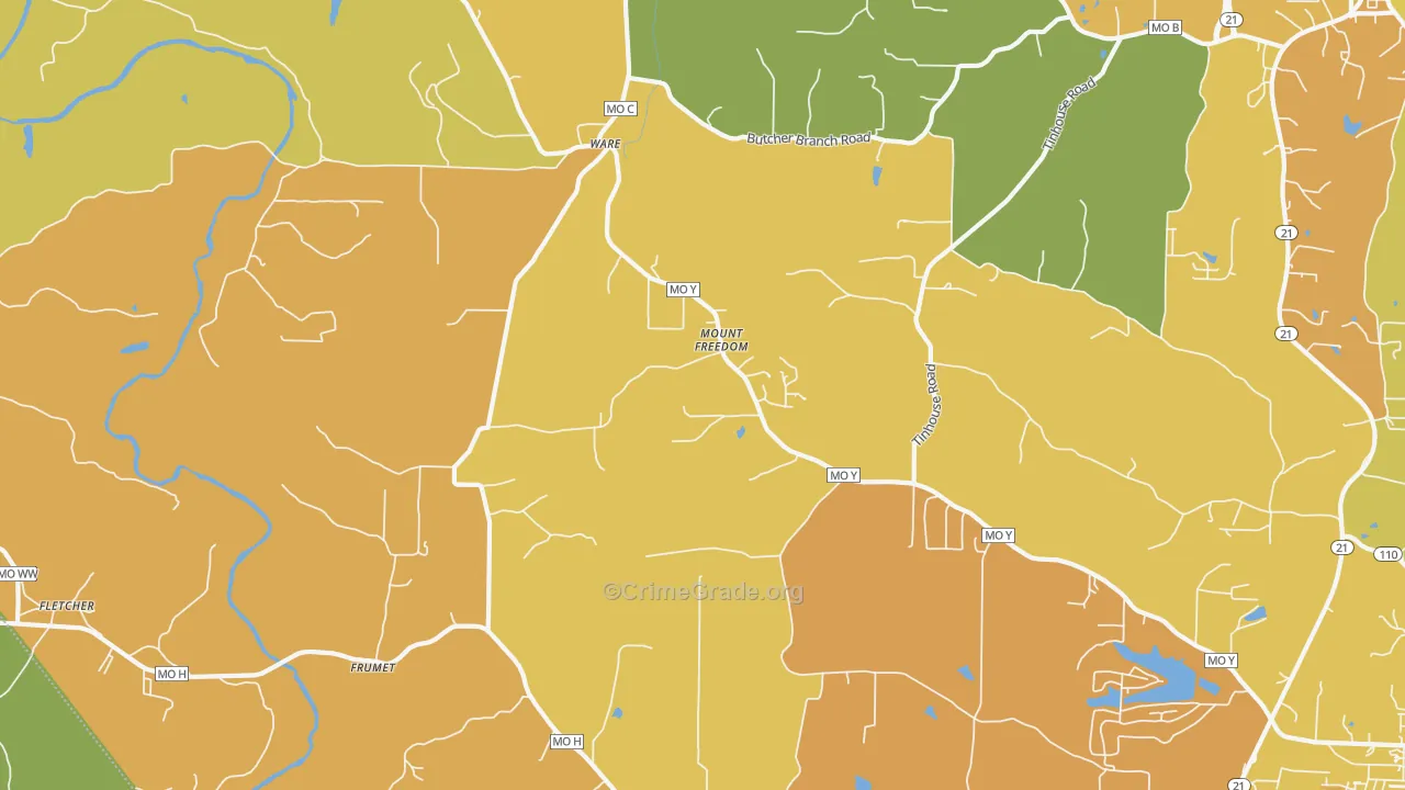 Ware, MO Map of Assault Rates