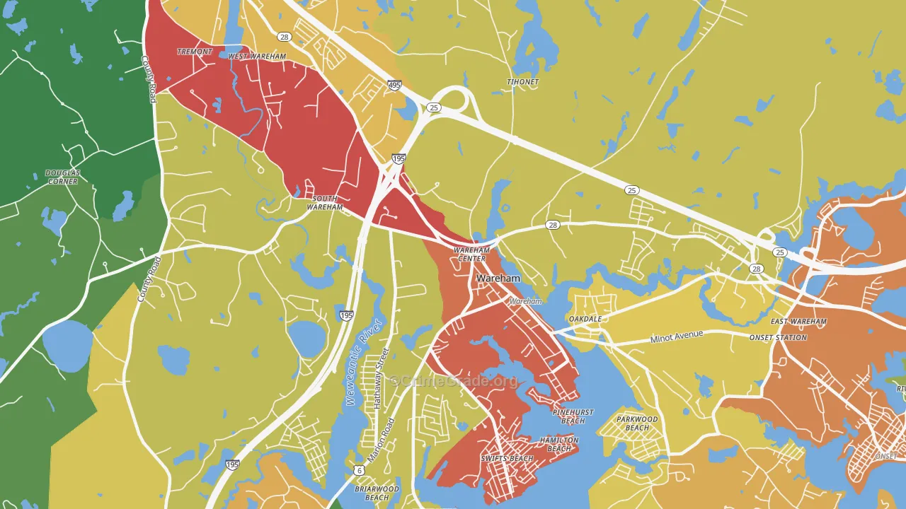 Wareham, MA Map of Assault Rates