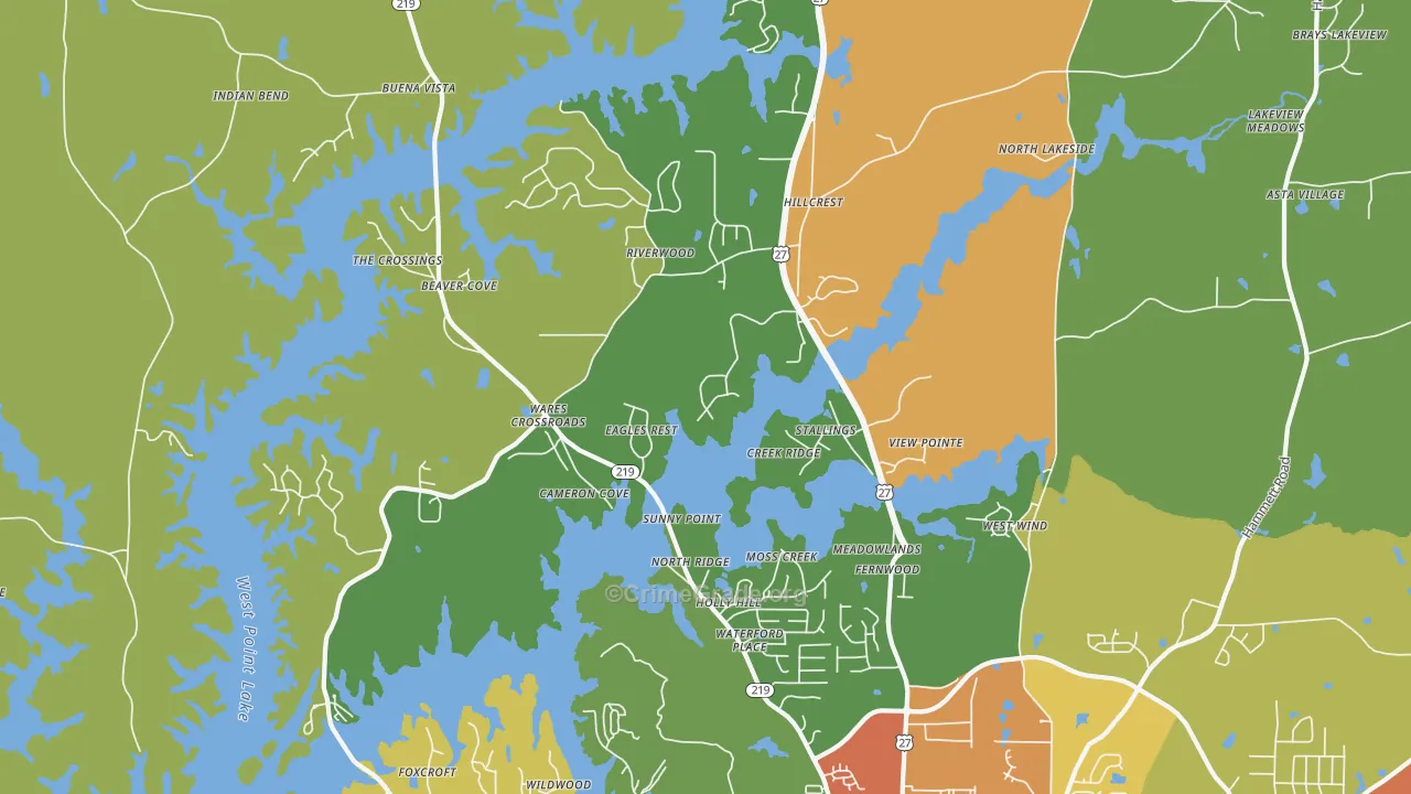 Wares Crossroads, GA Map of Assault Rates