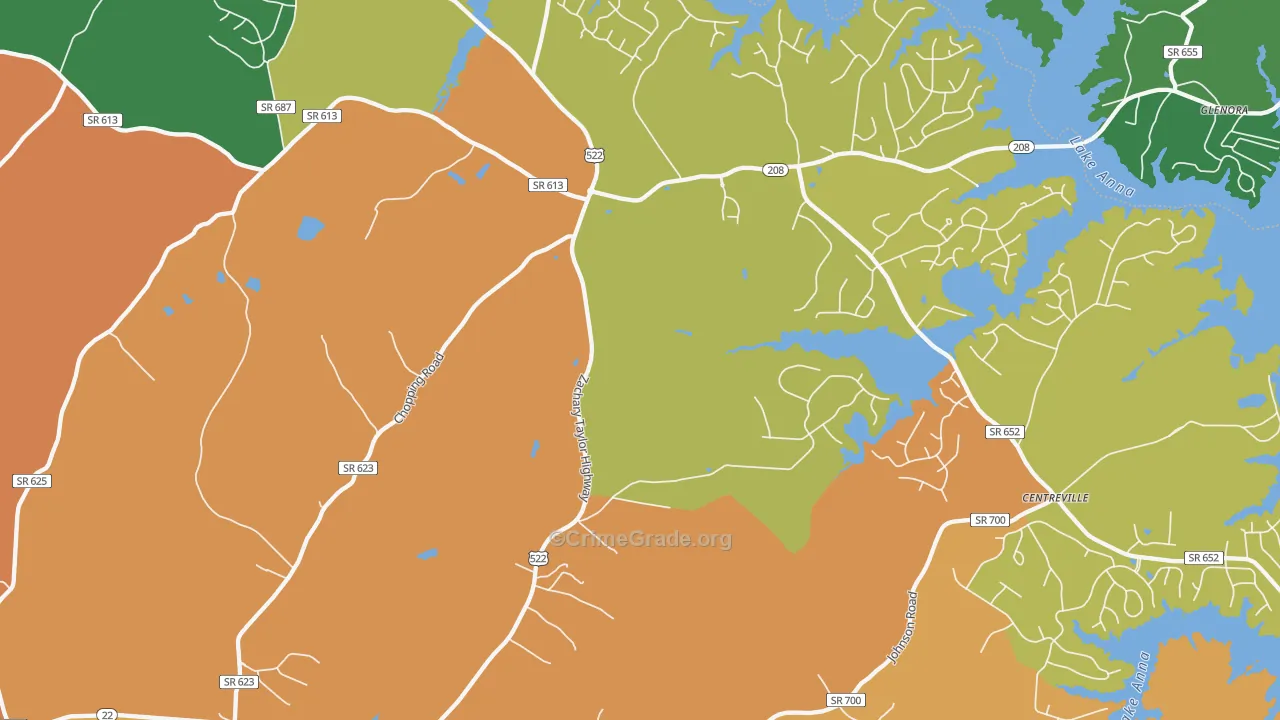 Wares Crossroads, VA Map of Assault Rates