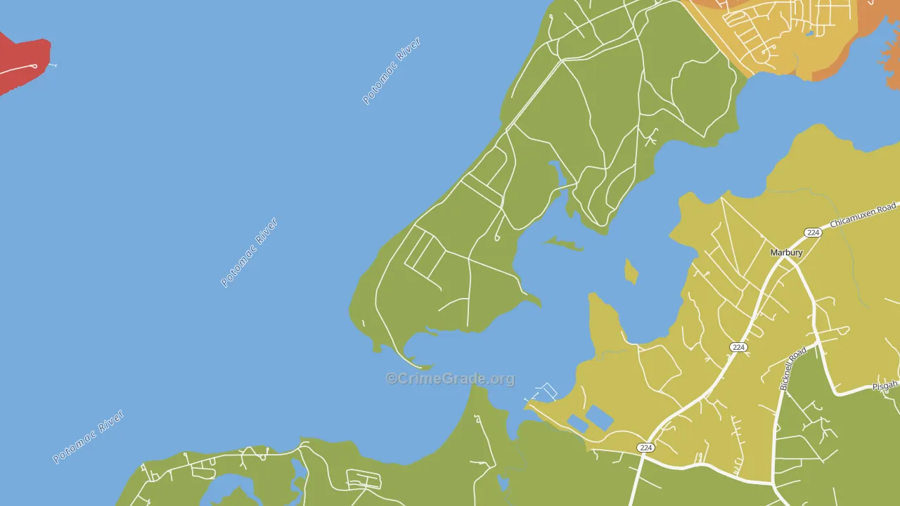 Warington Hills, MD Map of Assault Rates