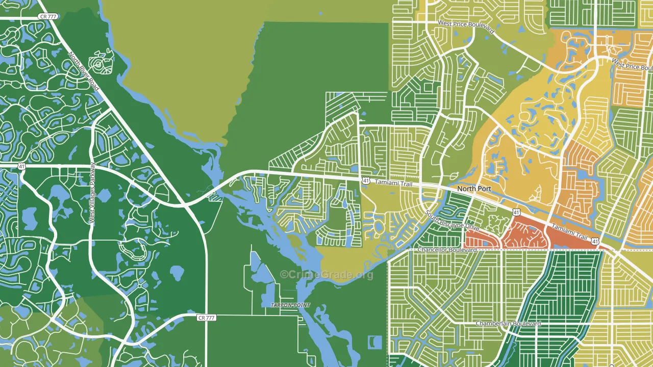 Warm Mineral Springs, FL Map of Assault Rates