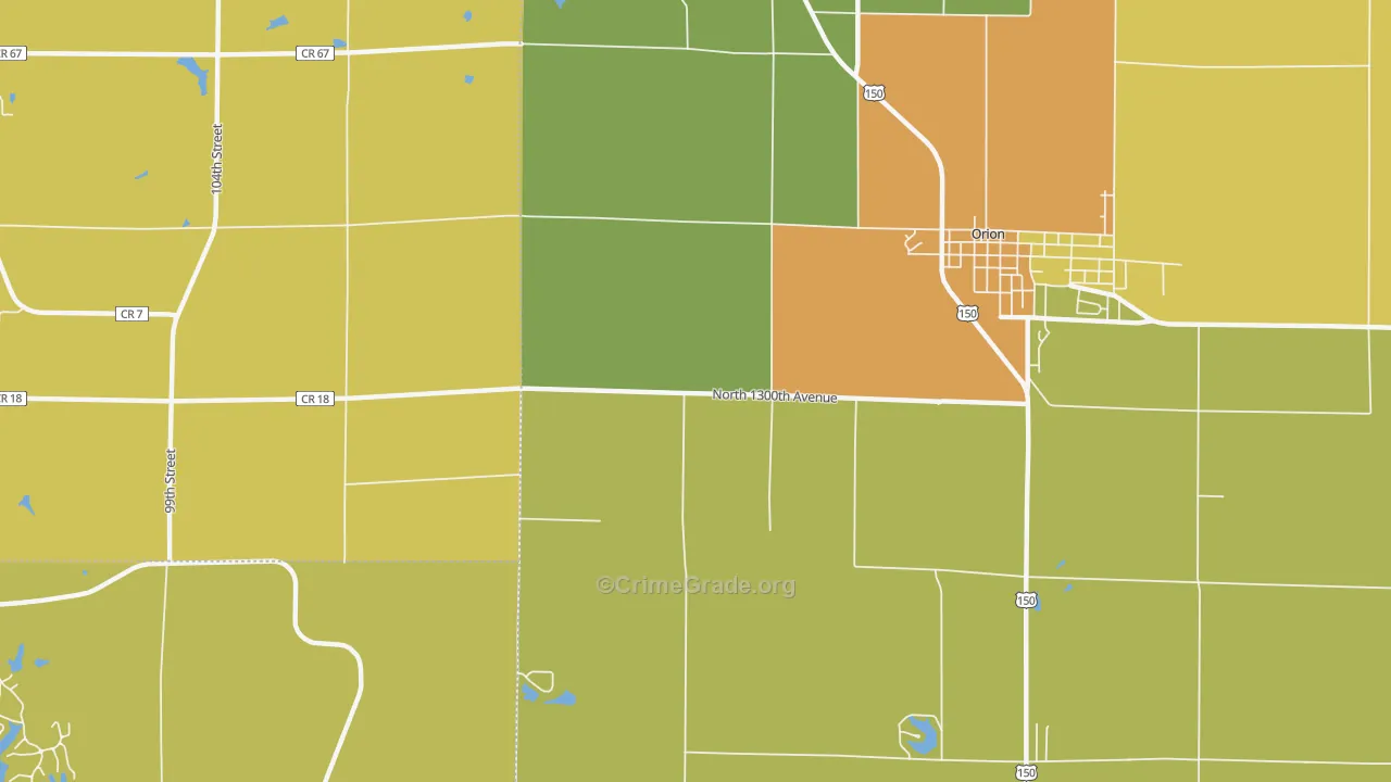 Warner, IL Map of Assault Rates