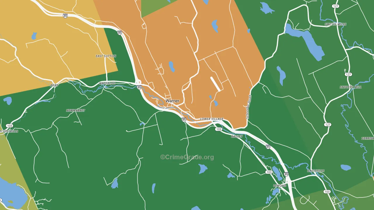 Warner, NH Map of Assault Rates