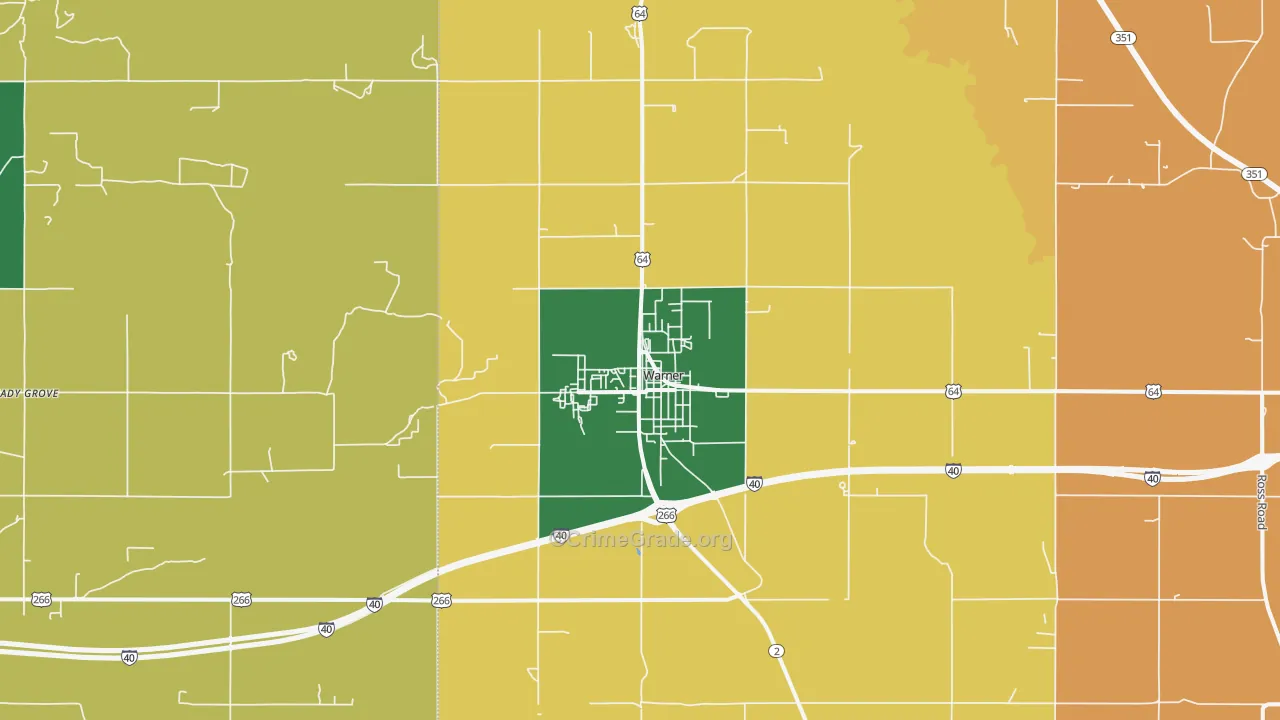 Warner, OK Map of Assault Rates