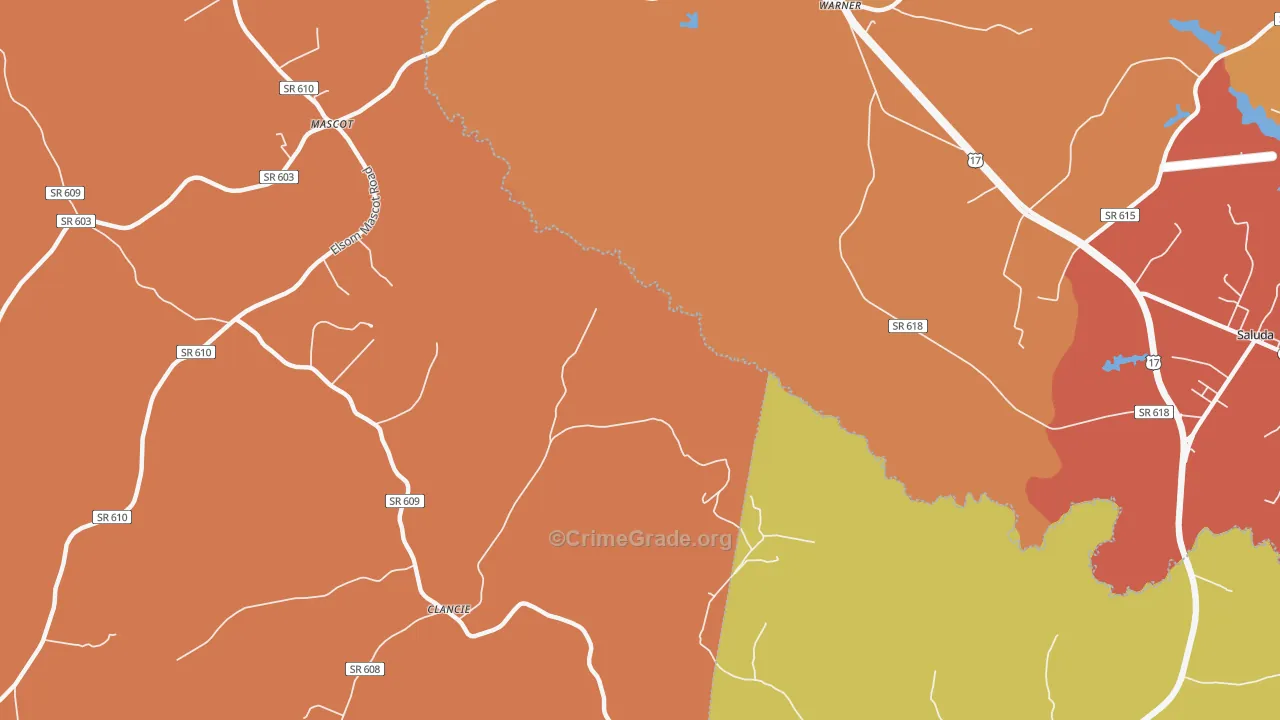 Warner, VA Map of Assault Rates
