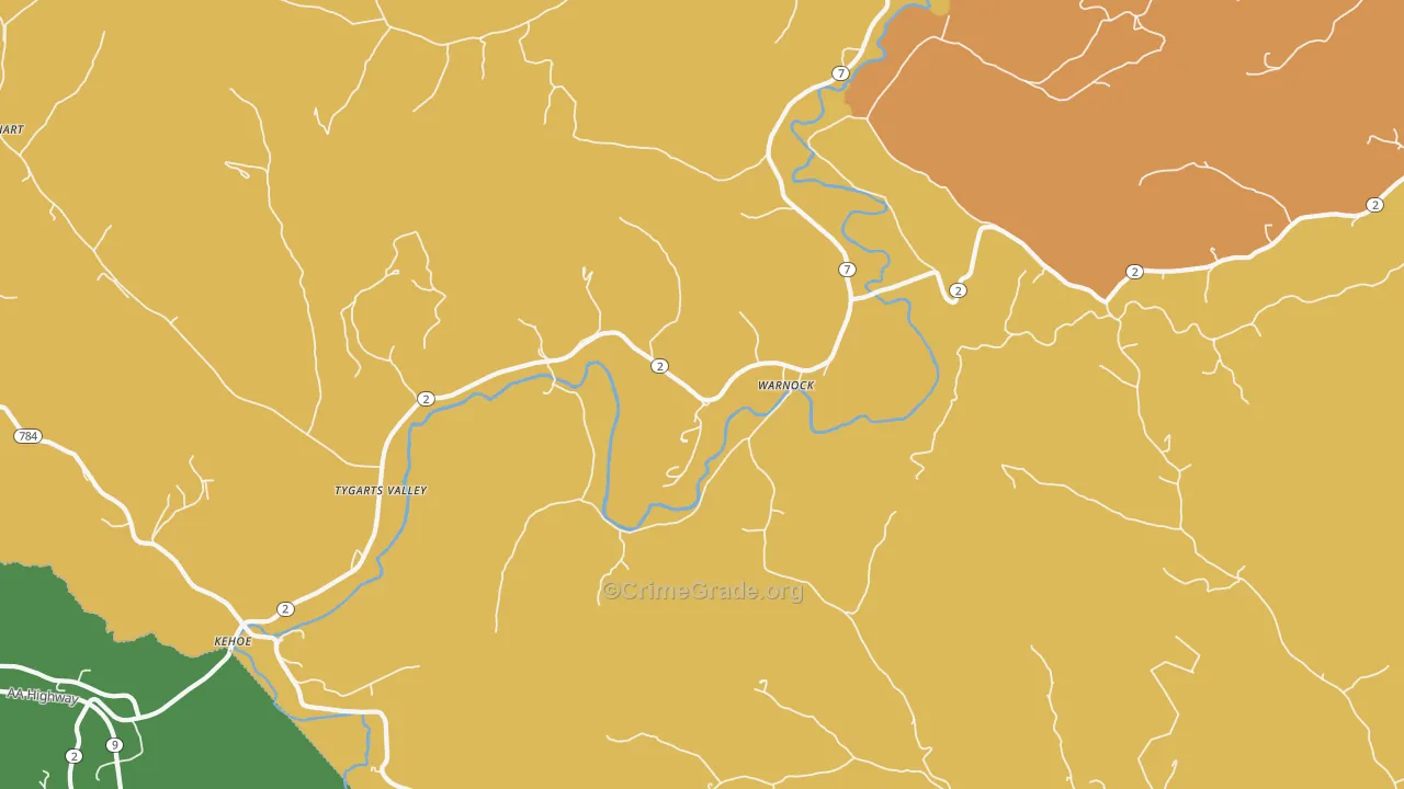 Warnock, KY Map of Assault Rates