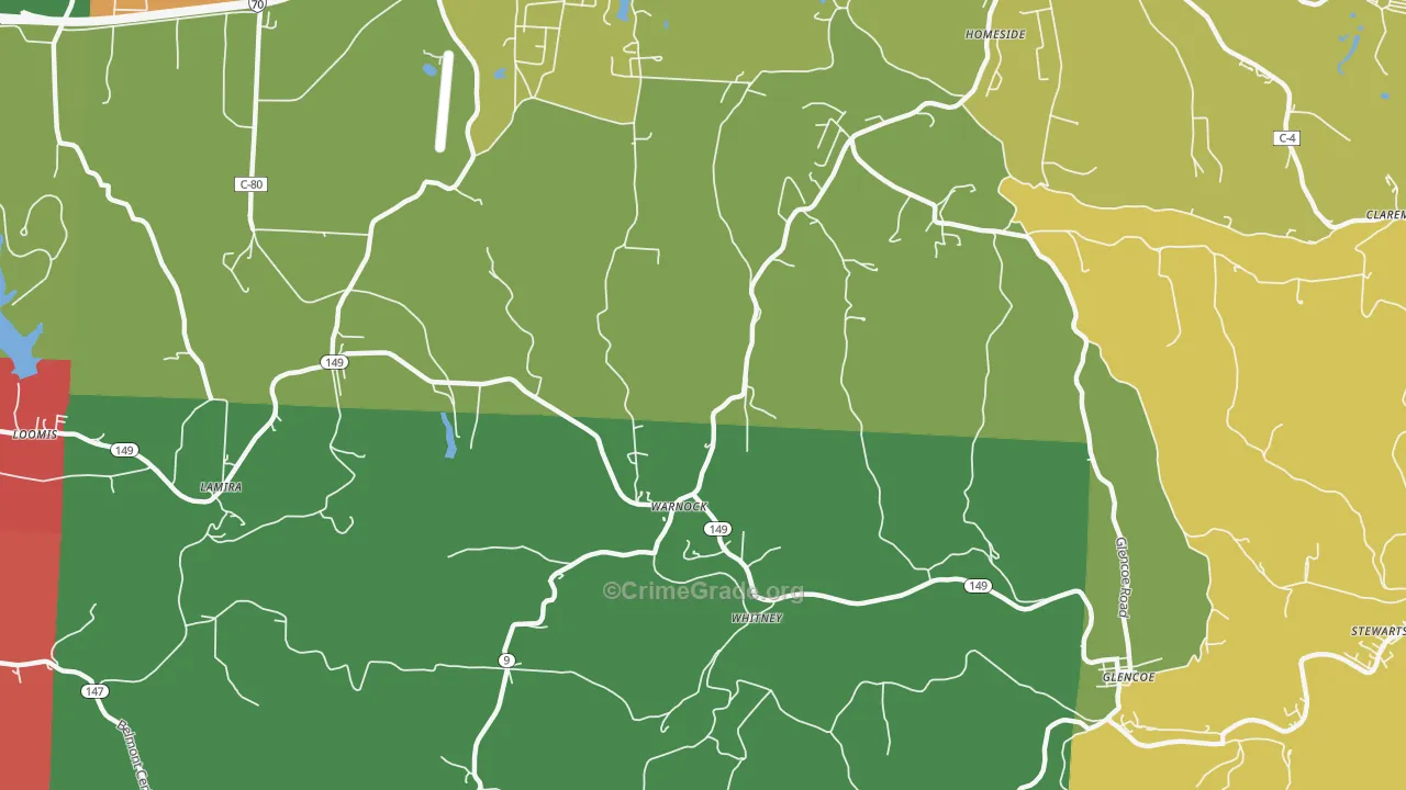 Warnock, OH Map of Assault Rates