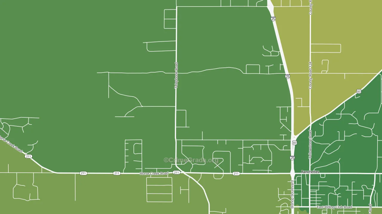 Warren Air Force Base, WY Map of Assault Rates