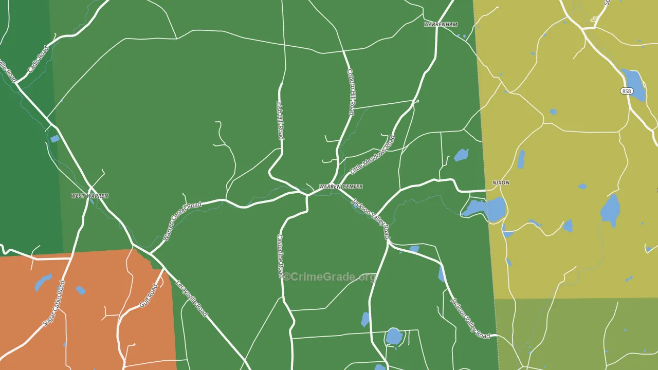 Warren Center, PA Map of Assault Rates
