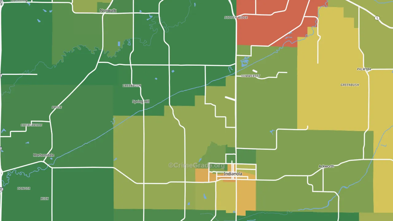 Warren County, IA Map of Assault Rates
