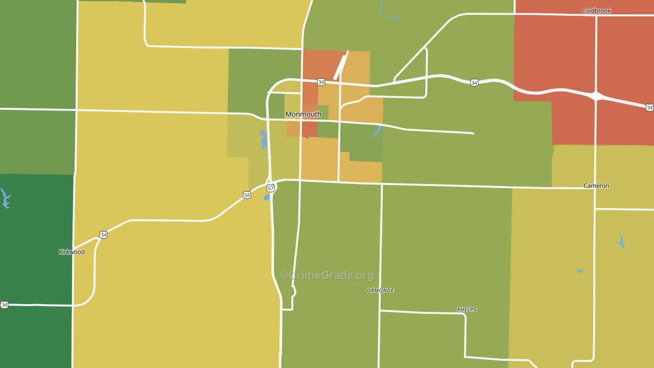 Warren County, IL Map of Assault Rates
