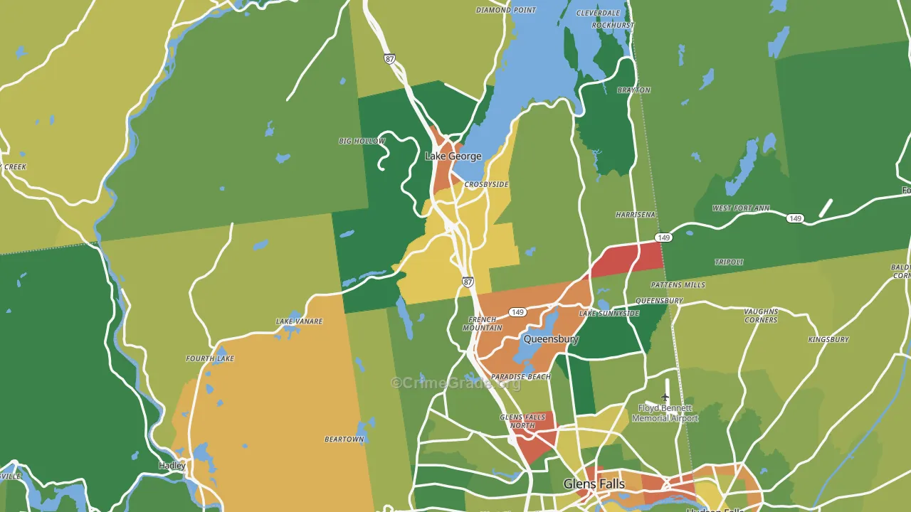 Warren County, NY Map of Assault Rates