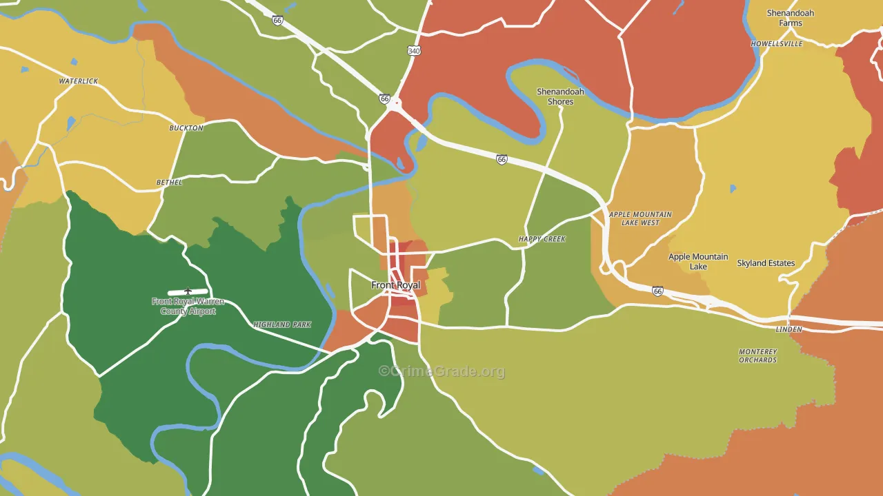 Warren County, VA Map of Assault Rates