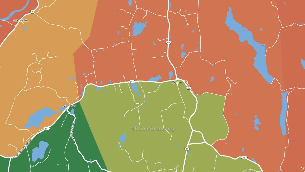 Warren, CT Map of Assault Rates
